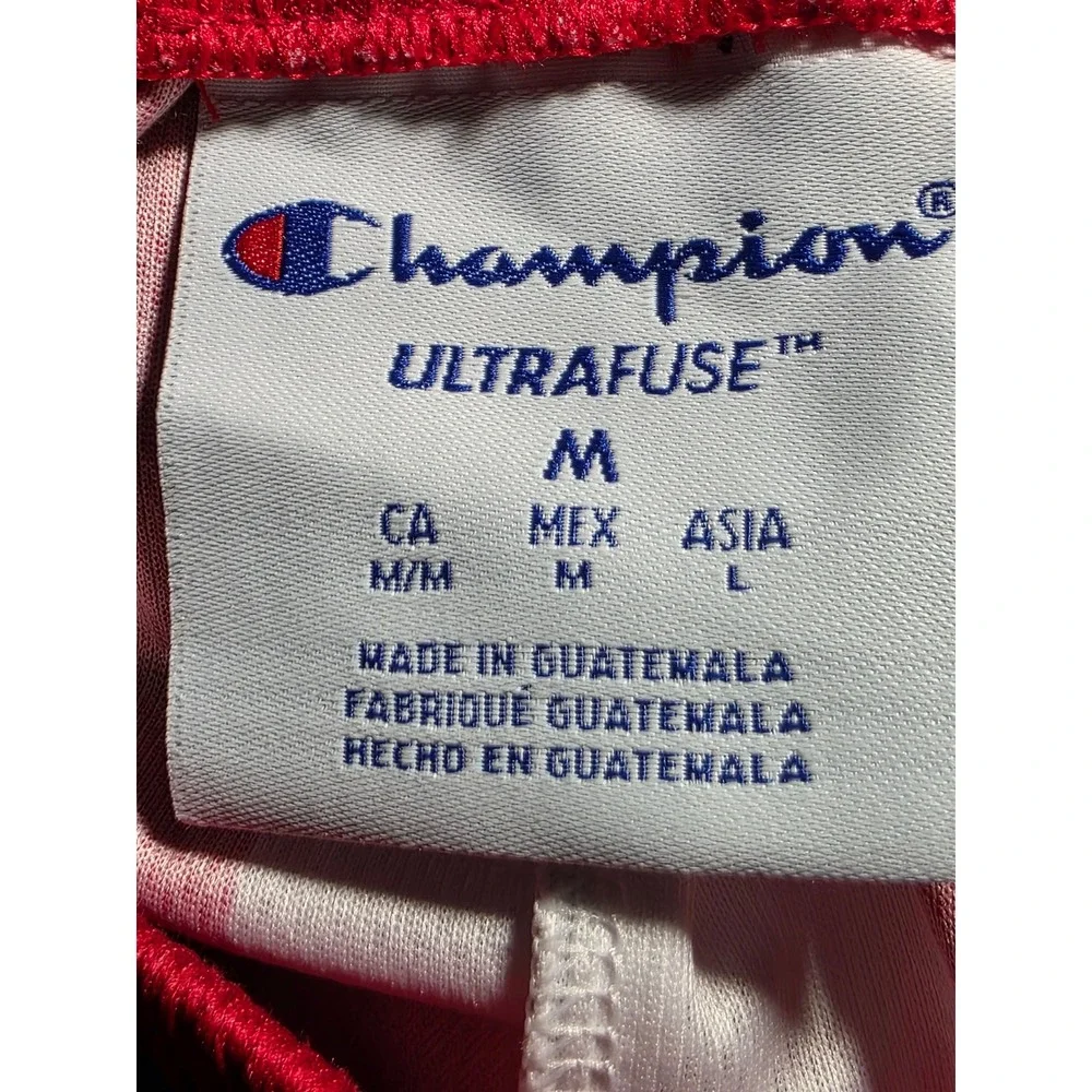 Champion Harlem Globetrotters Basketball Shorts Mens Medium Red White Striped